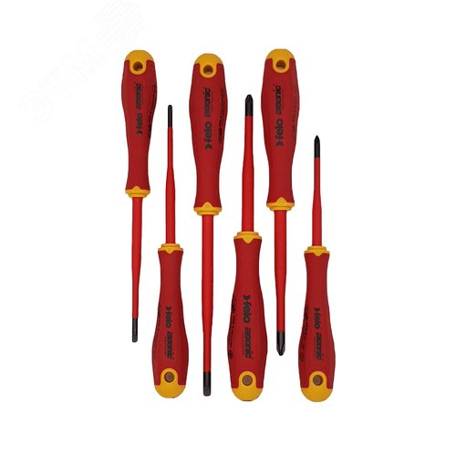 Набор диэлектрических отверток SL/PH/PZ E-Slim ERGONIC, бокорезов, плоскогубцев, длинногубцев, стриппера и отвертки тестера напряжения сети в сумке - фото 4