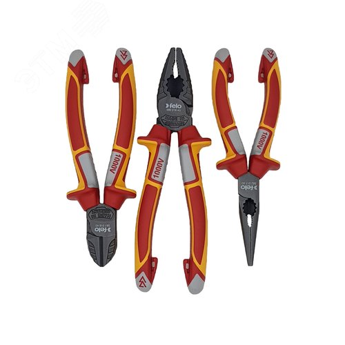 Набор диэлектрических отверток SL/PH/PZ E-Slim ERGONIC, бокорезов, плоскогубцев, длинногубцев, стриппера и отвертки тестера напряжения сети в сумке - фото 6