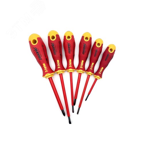 Набор диэлекрических отверток Ergonic с диэлектрическими пасатижами и бокорезами в упаковке, 8 шт - фото 5