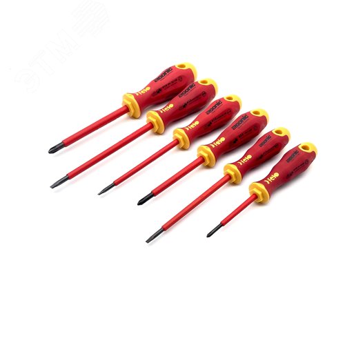 Набор диэлекрических отверток Ergonic с диэлектрическими пасатижами и бокорезами в упаковке, 8 шт - фото 4