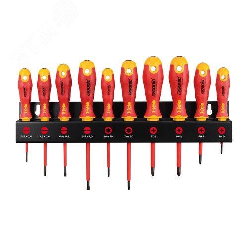 Изображение товара Набор отверток диэлектрических SL/PZ/PH/Tx Ergonic на стальной стойке, 10 шт (шт)