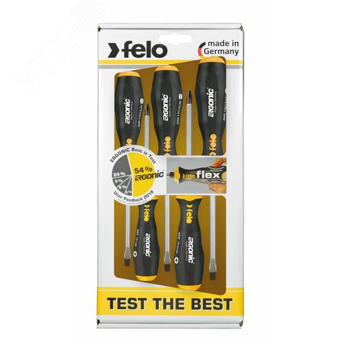 Изображение товара Набор отверток Ergonic ударных SL/PH, 5 шт (шт)