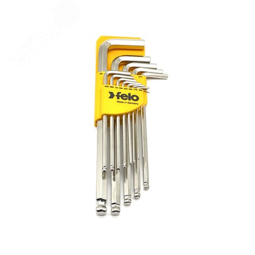 Набор дюймовых ключей Г-образных шестигранных удлиненных с шаровым окончанием 13шт HEX .050''-3/8'' - фото 2