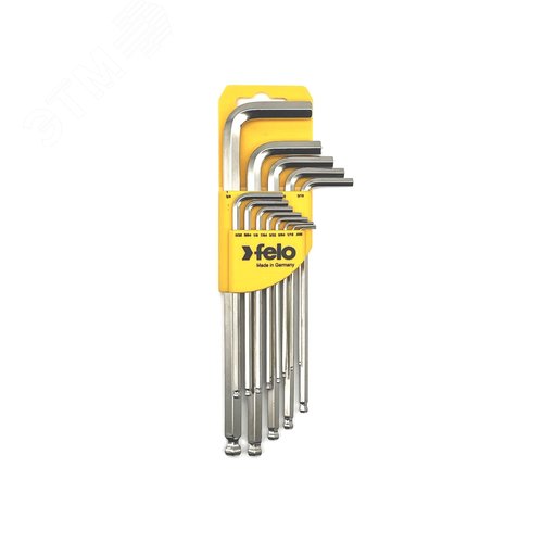 Набор дюймовых ключей Г-образных шестигранных удлиненных с шаровым окончанием 13шт HEX .050''-3/8'' - фото 1