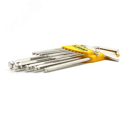 Набор дюймовых ключей Г-образных шестигранных удлиненных с шаровым окончанием 13шт HEX .050''-3/8'' - фото 4