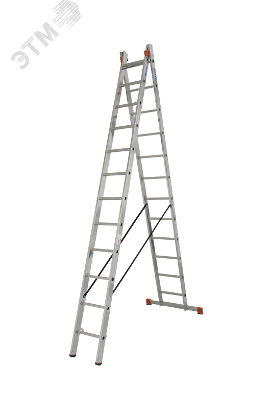 Изображение товара Двухсекционная алюминиевая лестница DUBILO 2х12 6.85 м нагрузка 150 кг