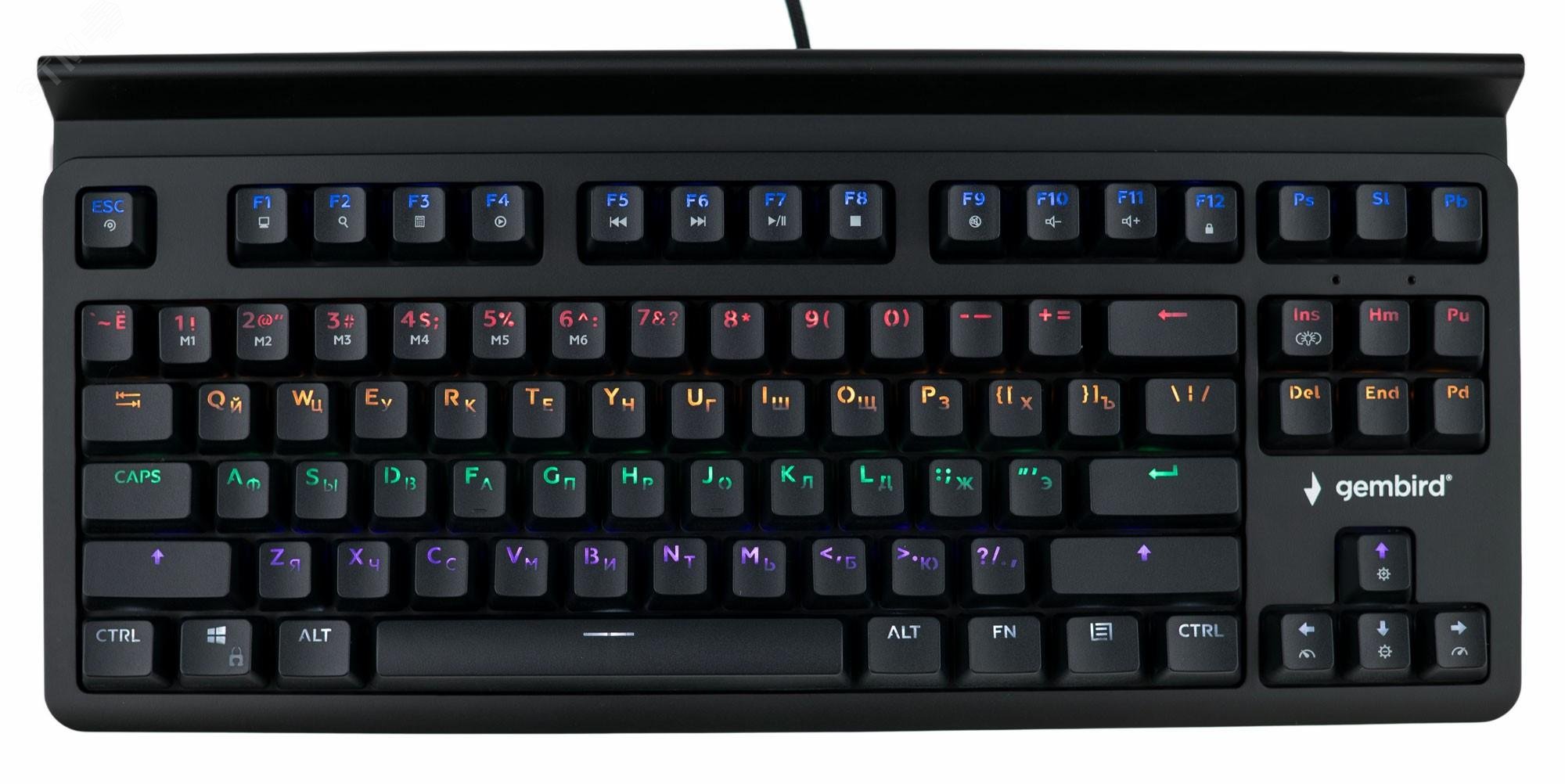 Изображение товара Клавиатура проводная механическая, 87кл, Rainbow, синие свитчи, подстав.для тел, 1.8м, черн (шт) Изображение товара Клавиатура проводная механическая, 87кл, Rainbow, синие свитчи, подстав.для тел, 1.8м, черн (шт)