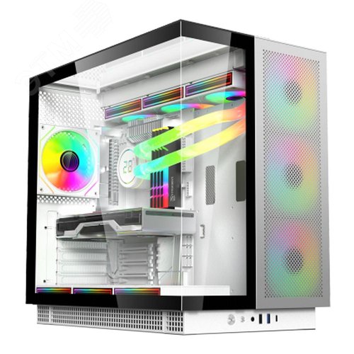Изображение товара Корпус для ПК Phantom 100, ATX, Type-C + 2xUSB 3.0, 4x120 мм ARGB вентиляторы, прозрачный (шт)