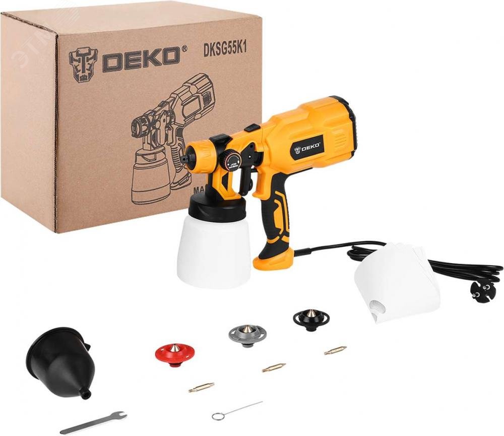 Изображение товара Электрический краскопульт Deko HVLP 550 Вт 800 мл для отделочных работ