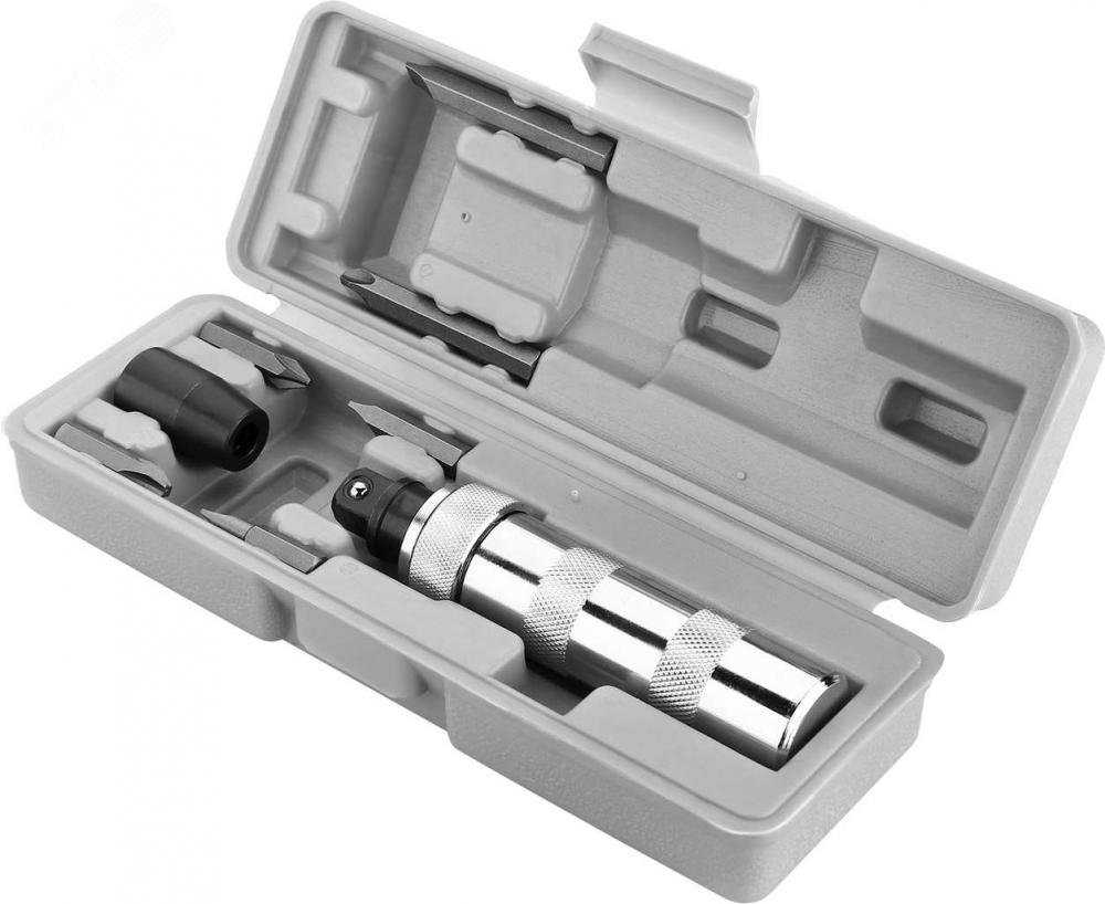 Изображение товара Ударная отвертка с набором бит в кейсе TZ7 (7 предметов) (шт)