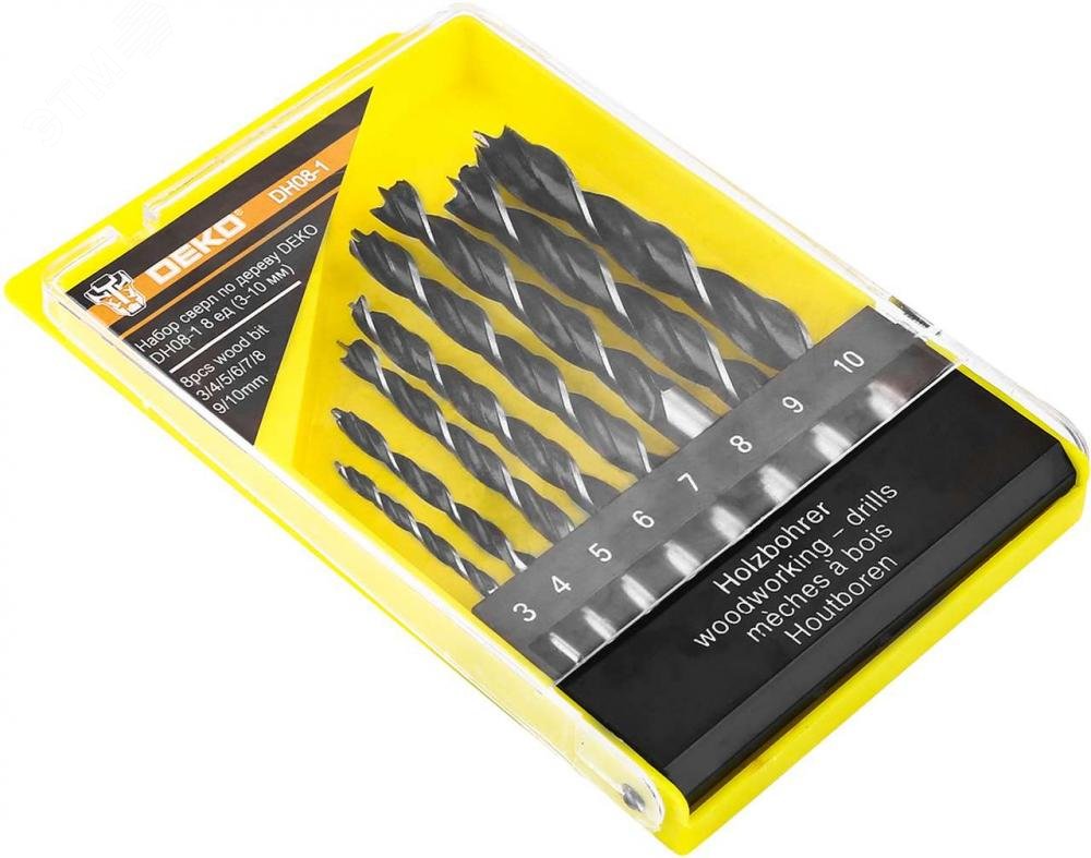 Изображение товара Набор сверл по дереву DH08-1 8 ед 3-10 мм Deko