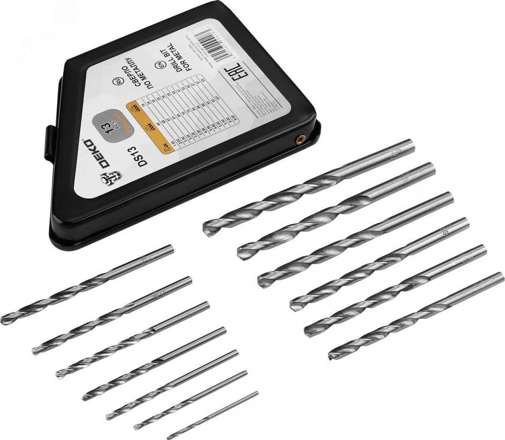 Изображение товара Набор сверл по металлу DEKO DS13 13 шт от 1.5 до 6.5 мм