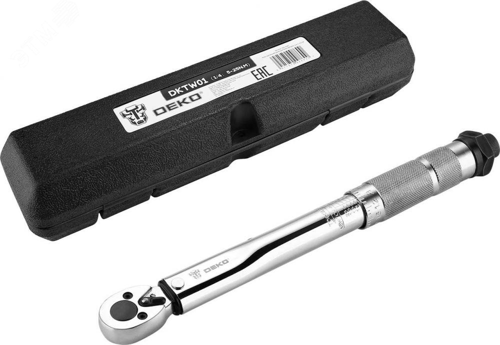 Изображение товара Ключ динамометрический DEKO DKTW01 1/4 5-25 Нм для автомастерских