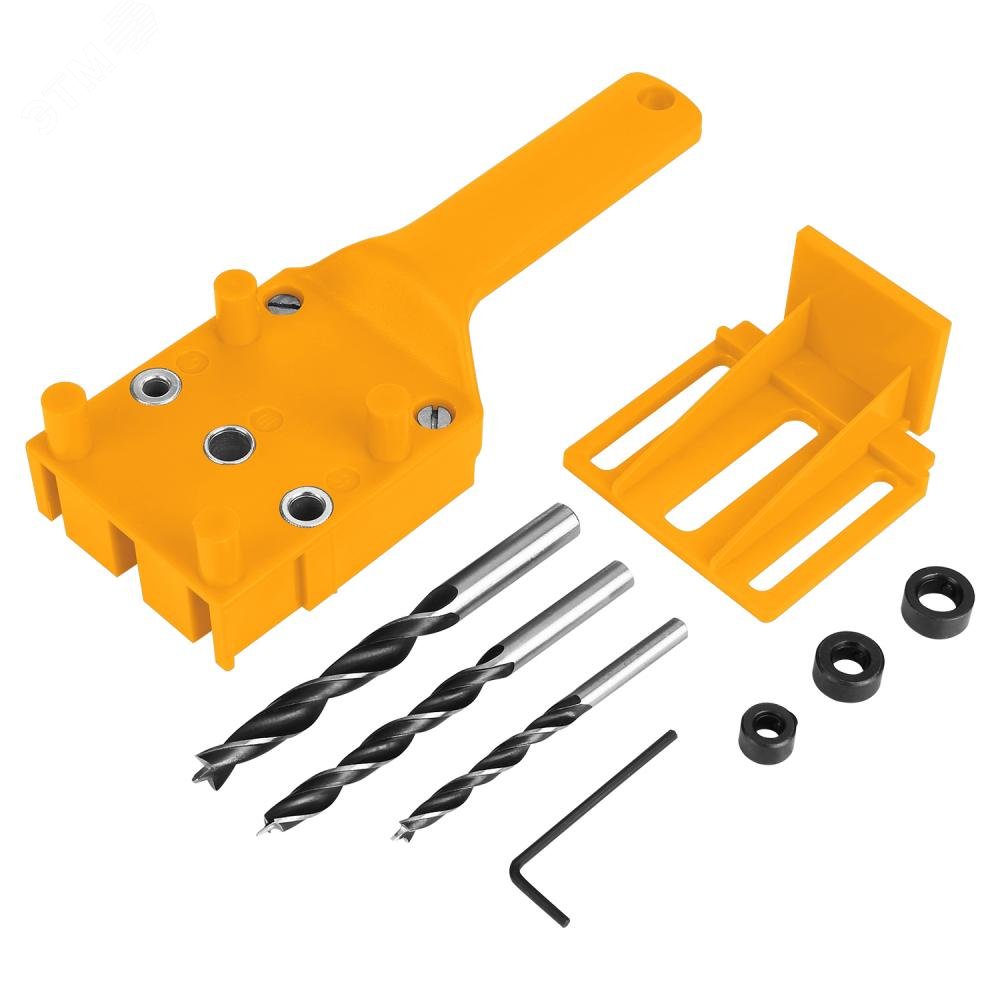 Изображение товара Кондуктор для сверления отверстий WWDL08 с набором аксессуаров от Deko