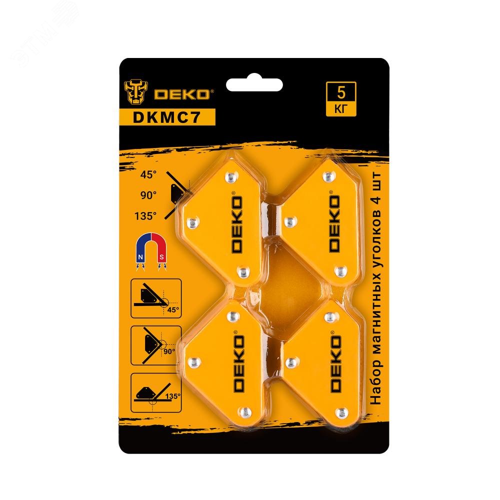 Изображение товара Набор магнитных уголков DKMC7 45/90/135 градусов до 5 кг Deko
