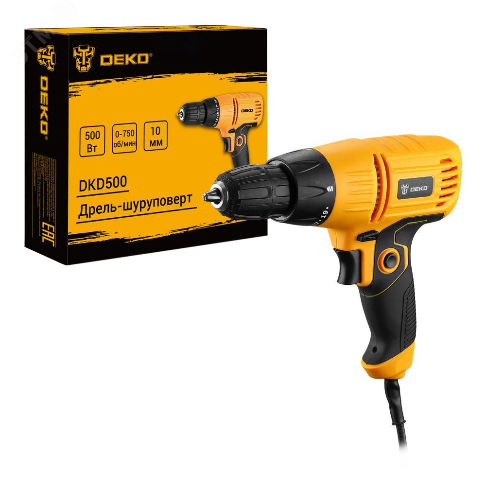 Изображение товара Дрель-шуруповерт DEKO DKD500 с быстрозажимным патроном