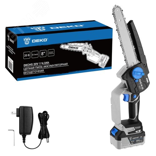 Изображение товара Пила цепная аккумуляторная бесщеточная DKCHS 20V, 20В, 1x4.0Ач (шт)