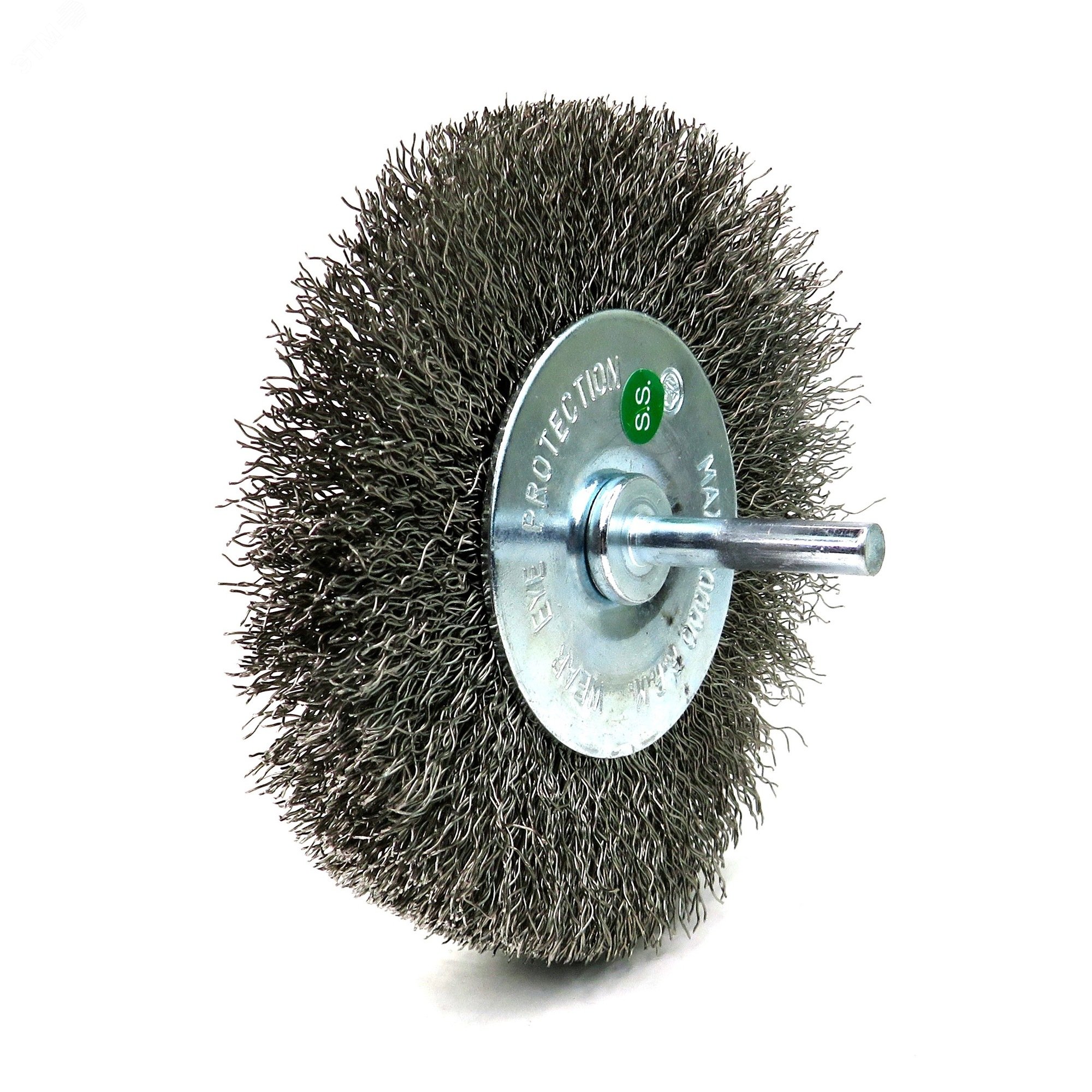 Изображение товара Щетка дисковая Д100x20 c хв-м д6x30, ворс гофр нерж сталь 0,30, до 15000 об/мин (13-186) (шт)