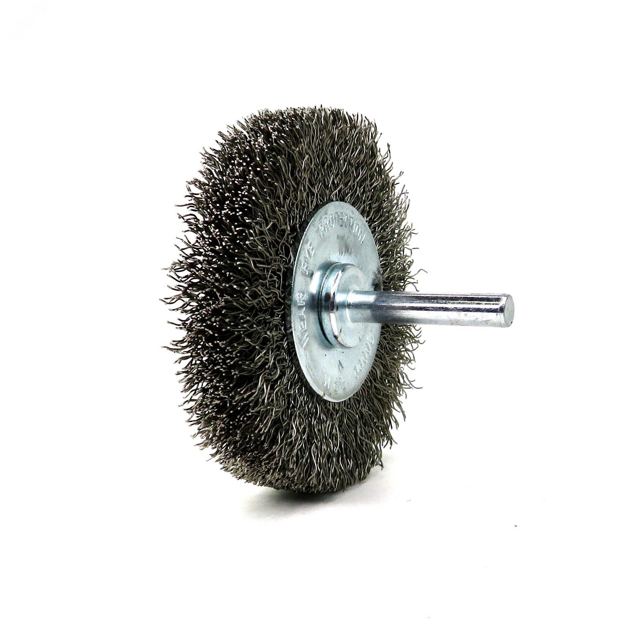 Изображение товара Щетка дисковая Д70x18 с хвостовиком д6 и гофрированным ворсом для нержавеющей стали
