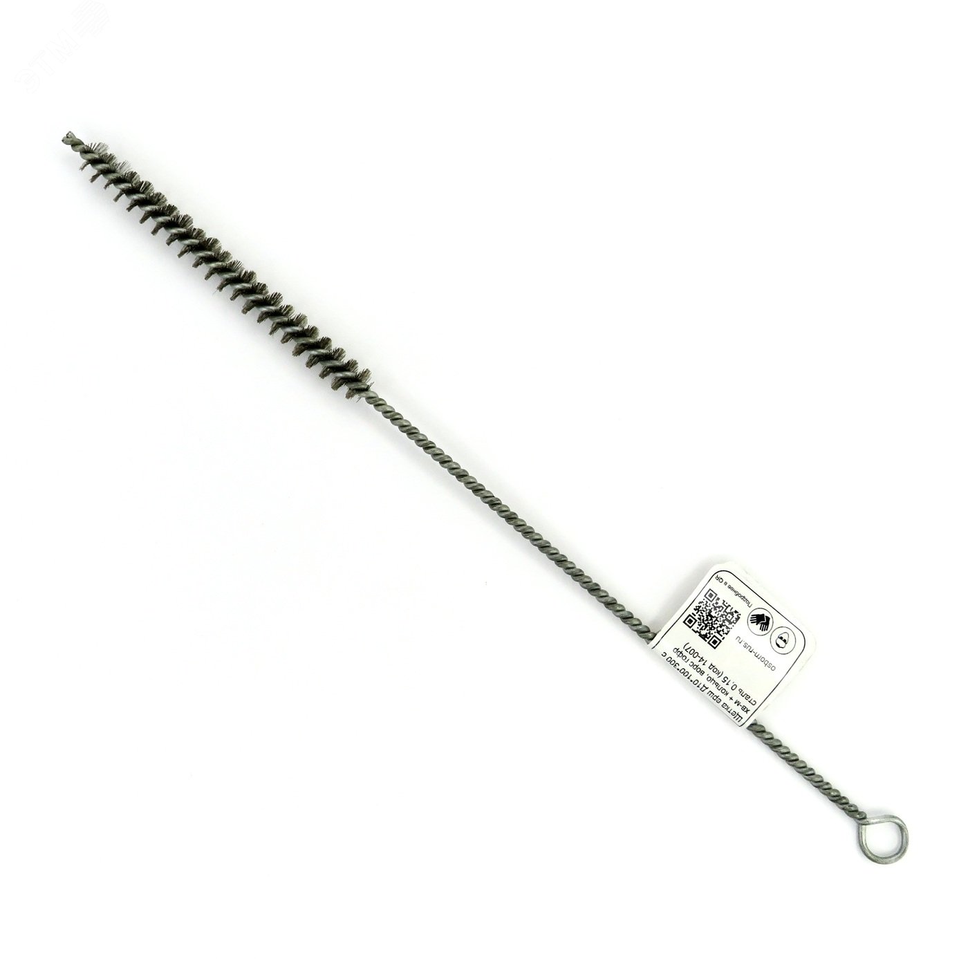 Изображение товара Щетка ерш Д10x100x300 с хвостом и кольцом стальная для очистки труб и поверхностей