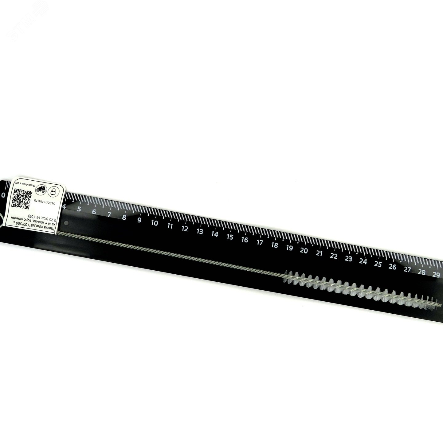 Изображение товара Щетка ерш Д8x100x300 с хвостовым мешком и кольцом ворс нейлон для очистки труб и котлов