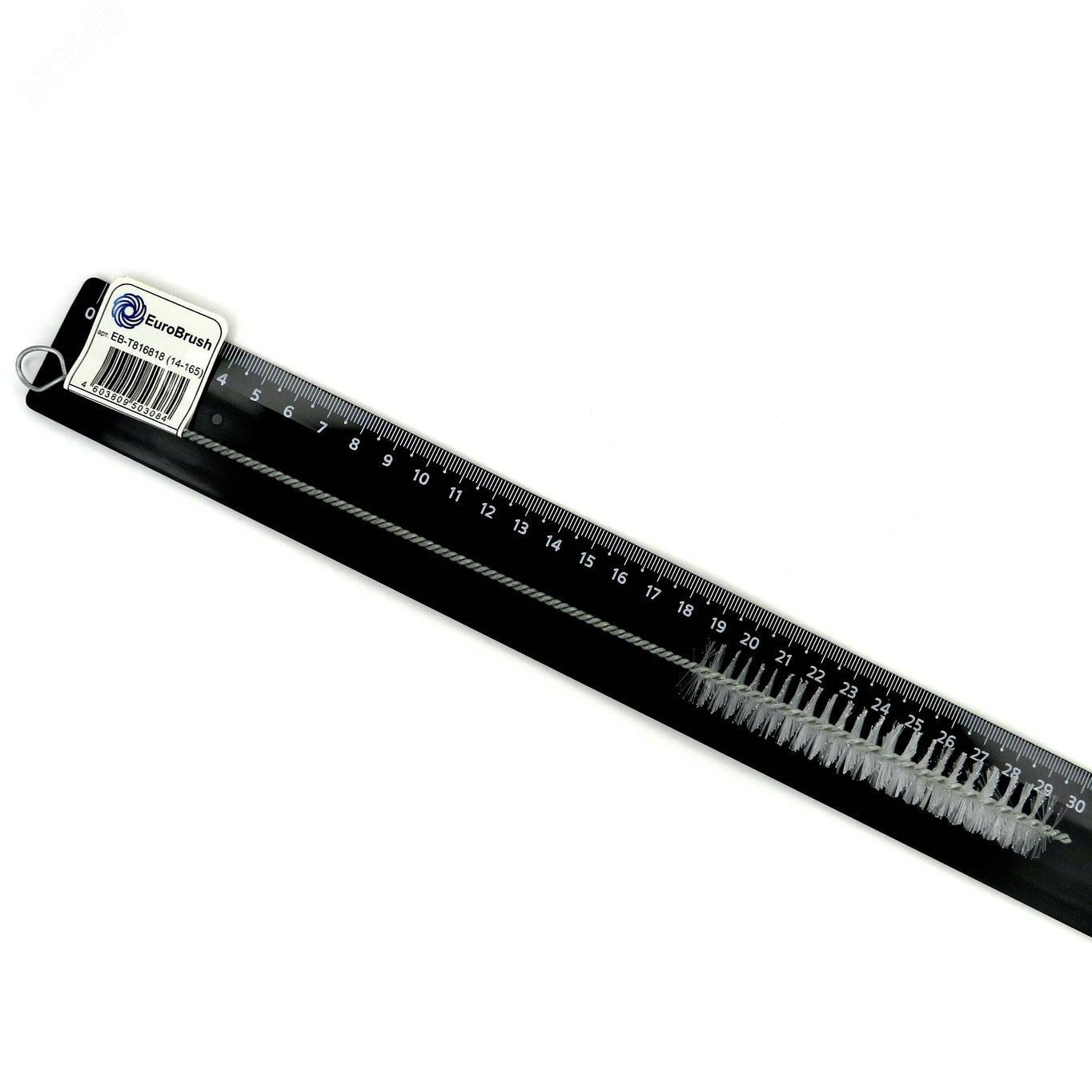 Изображение товара Щетка ерш Д18x100x300 с хвостовым монтажом и кольцом, нейлон цена 299 рублей