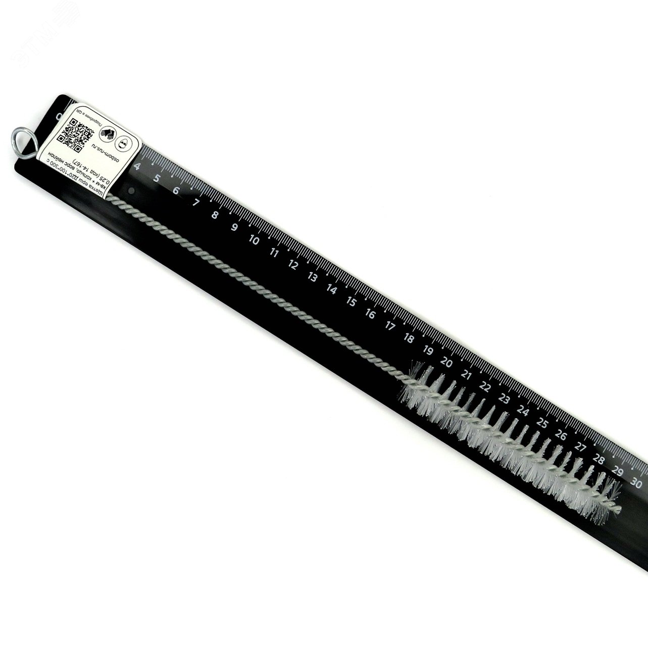 Изображение товара Щетка ерш 20 мм с ручкой и кольцом для очистки труб и котлов