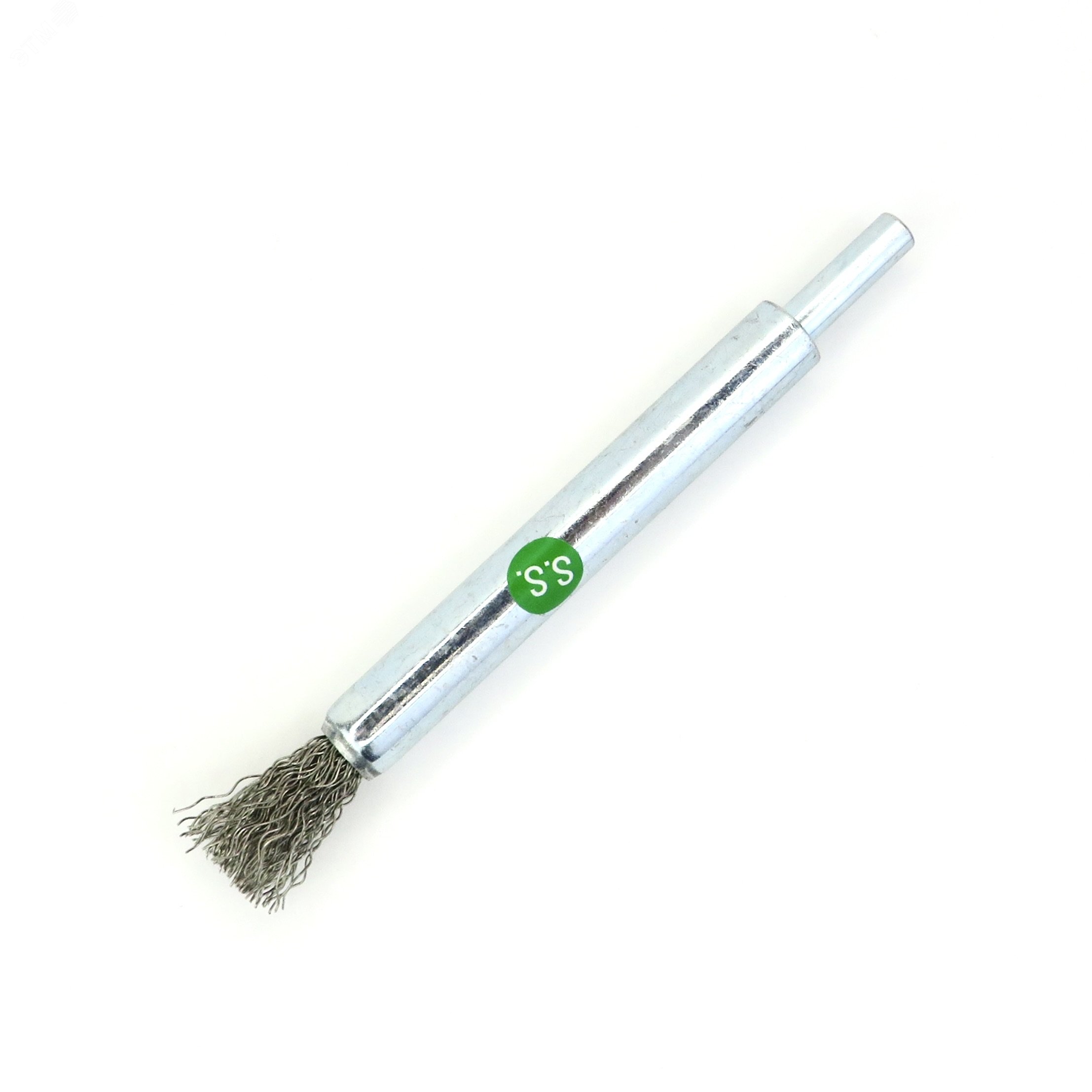 Изображение товара Щетка концевая Д10*118 c хв-м д6*20, ворс гофр нерж сталь 0,30, до 18000 об/мин (код 13-088) (шт)