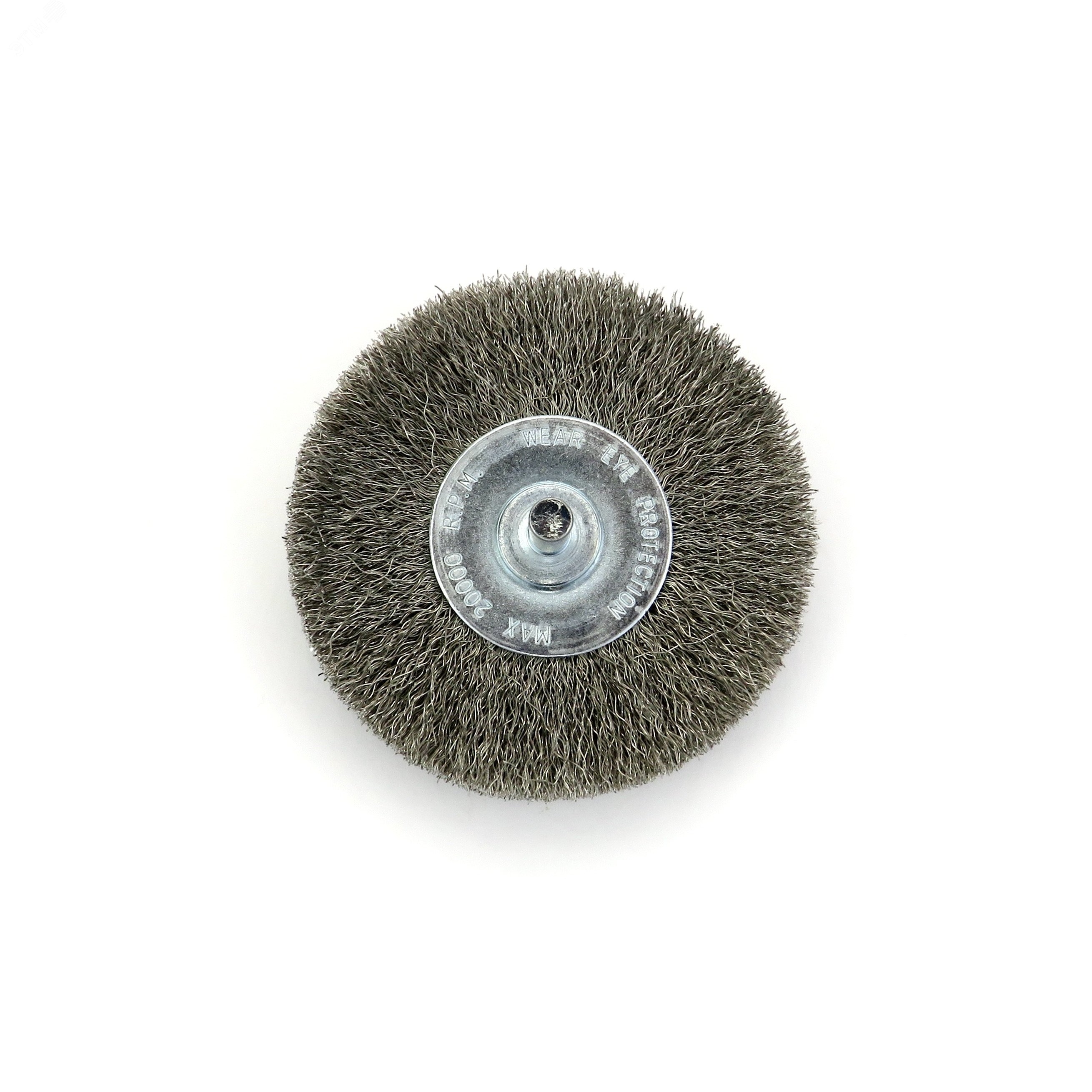 Изображение товара Щетка дисковая Д80*19 c хв-м д6*30, ворс гофр нерж сталь 0,20, до 20000 об/мин (код 13-092) (шт)