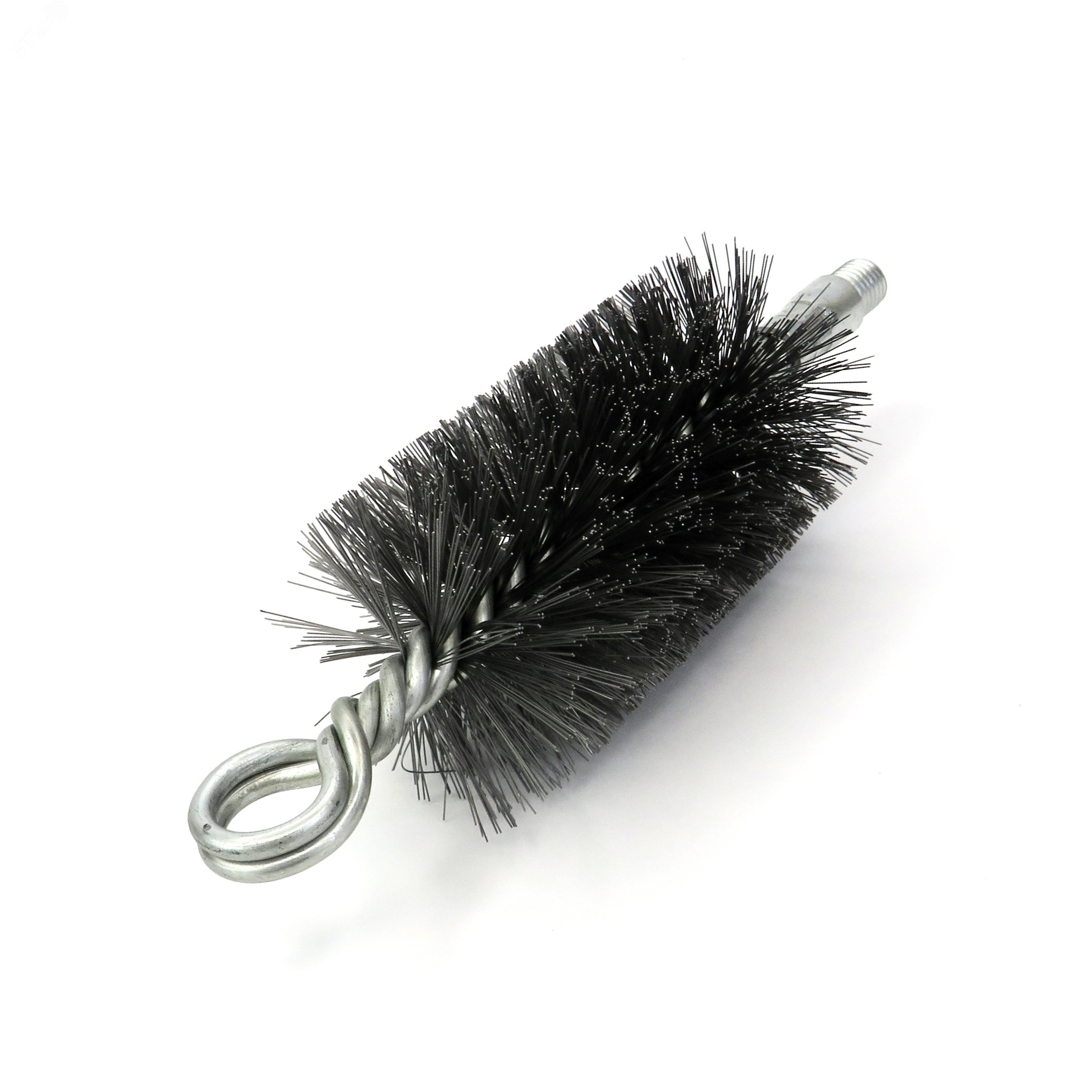 Изображение товара Щетка ерш Д58 двойная спираль с кольцом, ворс сталь, М12, оборотная чистка
