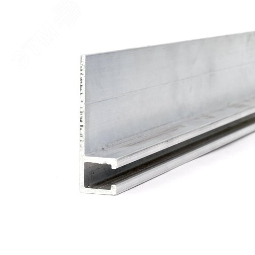 Изображение товара Профиль F-образный 2500х50х13,5 мм (база 8,0) материал алюминий анодированный применяется как крепеж для промышленной щетки полосовой линейной уплотнительной для откатных ворот дверей (шт)