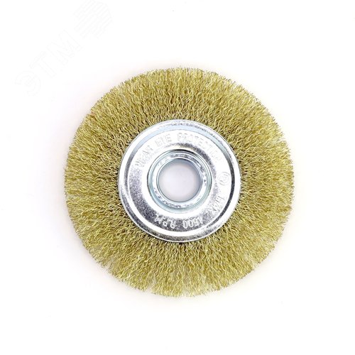 Изображение товара Щетка дисковая Д125*12*22,2, ворс гофр латунир-я сталь 0,30 (код 13-061) (шт)