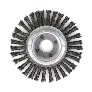 Изображение товара Щетка дисковая Д125х6х22,2 для УШМ (болгарка) ворс сталь 0,50 жгутовая кордщетка по металлу для обработки стали, камня, дерева (13-017) (шт)