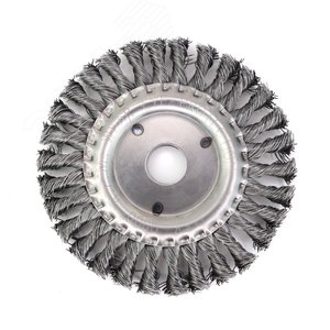 Изображение товара Щетка дисковая Д150 для УШМ (болгарка) ворс сталь 0,50 жгутовая кордщетка по металлу для обработки стали, камня, дерева (13-140) (шт)