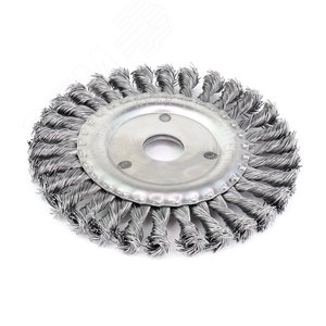 Изображение товара Щетка дисковая Д150х22,2 для УШМ (болгарка) ворс сталь 0,50 жгутовая корщетка по металлу для обработки стали, камня, дерева (13-013) (шт)