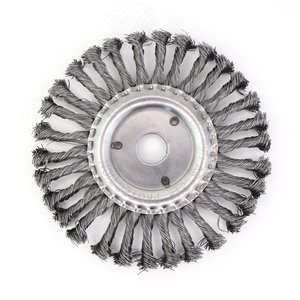 Изображение товара Щетка дисковая Д175 для УШМ (болгарка) ворс сталь 0,50 жгутовая кордщетка по металлу для обработки стали, камня, дерева (13-142) (шт)