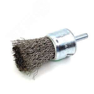 Изображение товара Щетка концевая Д30 c хв-м д6, ворс гофр нерж сталь 0,30 (13-118) (шт)