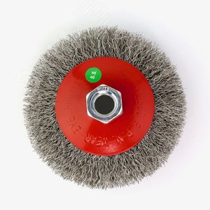 Изображение товара Щетка коническая Д100хМ14 для УШМ (болгарка) ворс сталь 0,3 гофр кордщетка по металлу для обработки стали, камня, дерева (13-029) (шт)