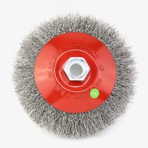 Изображение товара Щетка коническая Д125хМ14 для УШМ (болгарка) ворс нерж сталь 0,30 гофр кордщетка по металлу для обработки цветных сплавов и нержавеющей стали (код 13-169) (шт)