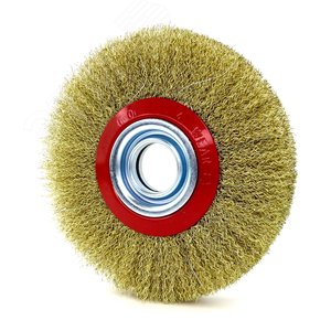 Изображение товара Щетка дисковая Д175х30х32 + адаптеры для станка, электроточила, точила, наждака, ворс лат сталь 0,30 гофр кордщетка по металлу для обработки стали, камня, дерева (код 13-069) (шт)