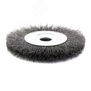 Изображение товара Щетка дисковая Д150 для УШМ (болгарка) ворс сталь 0,3 гофр кордщетка по металлу для обработки стали, камня, дерева (13-106) (шт)