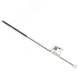 Изображение товара Щетка ерш Д6x100x300 с хв-м + кольцо, ворс гофр сталь 0,10 очистка котлов теплообменников дымоходов труб отверстий (14-003) (шт)