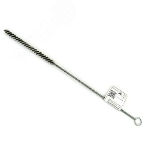 Изображение товара Щетка ерш Д8x100x300 с хв-м + кольцо, ворс гофр сталь 0,15 очистка котлов теплообменников дымоходов труб отверстий (14-005) (шт)