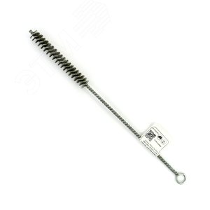 Изображение товара Щетка ерш Д15x100x300 с хв-м + кольцо, ворс гофр сталь 0,15 очистка котлов теплообменников дымоходов труб отверстий (14-012) (шт)