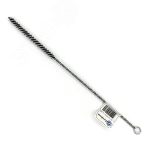 Изображение товара Щетка ерш Д8x100x300 с хв-м + кольцо, ворс гофр нерж сталь 0,10 очистка отверстий из сплавов цветных металлов, латуни, меди, прочистки трубок, шлангов, котлов, теплообменников (14-055) (шт)