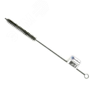 Изображение товара Щетка ерш Д12x100x300 с хв-м + кольцо, ворс гофр нерж сталь 0,15 очистка отверстий из сплавов цветных металлов, латуни, меди, прочистки трубок, шлангов, котлов, теплообменников (14-059) (шт)