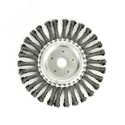 Изображение товара Щетка дисковая Д175х13х22,2 для УШМ (болгарка) ворс сталь 0,80 жгутовая кордщетка по металлу для обработки стали, камня, дерева (13-075) (шт)