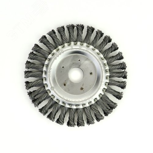 Изображение товара Щетка дисковая Д125х13х22,2 для УШМ (болгарка) ворс сталь 0,80 жгутовая кордщетка по металлу для обработки стали, камня, дерева (13-070) (шт)