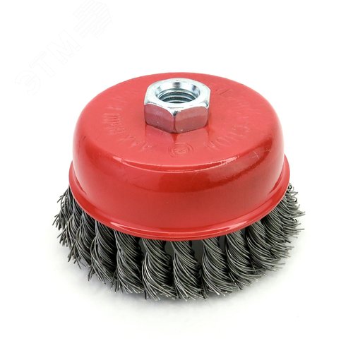 Изображение товара Щетка чашка Д100 для УШМ (болгарка) ворс сталь 0,50 жгутовая кордщетка по металлу для обработки стали, камня, дерева (13-077) (шт)