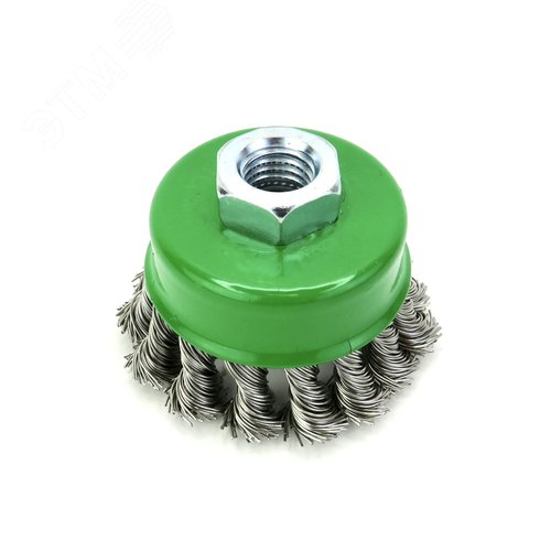 Изображение товара Щетка чашечная Д65 для УШМ (болгарка) ворс нерж сталь 0,50 чашка жгутовая корщетка по металлу для обработки цветных сплавов и нержавеющей стали (13-021) (шт)